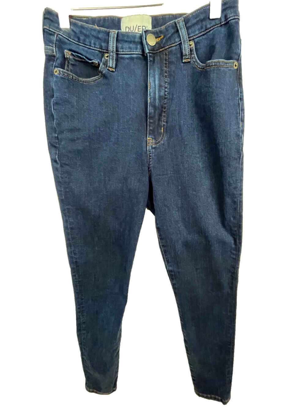 DU/ER Women’s Performance Denim Skinny Jeans Blue Stretch 27x28 Travel EUC